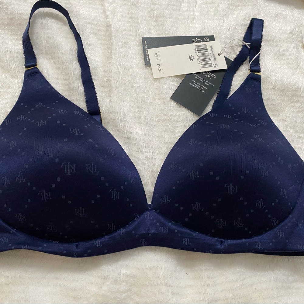 Ralph Lauren Comfort Wire-Free Full Coverage Padded Logo Women's T-Shirt Bra NWT